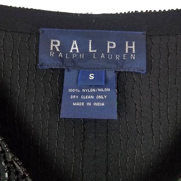 Ralph Ralph Lauren | Beaded Black Long Sleeve Top Sparkly - Picture 4 of 7